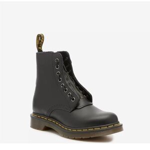 Dr. Martens 1460 Front Zipper Boot - Black Leather Grunge Gothcore Women's 6